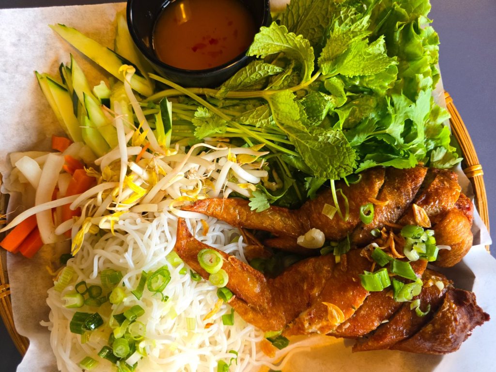 stuffed chicken wings with noodles