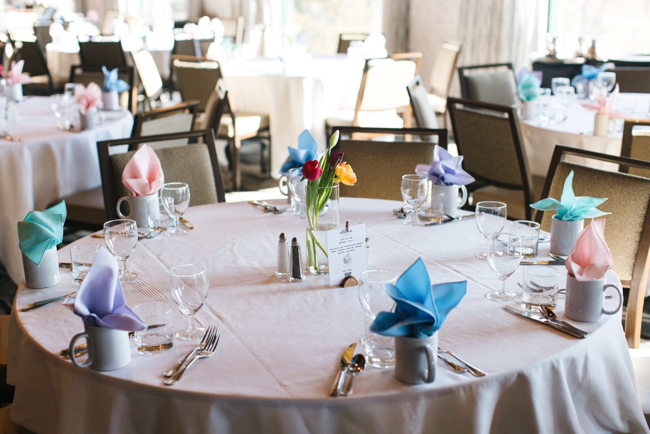 table set with pastel touches