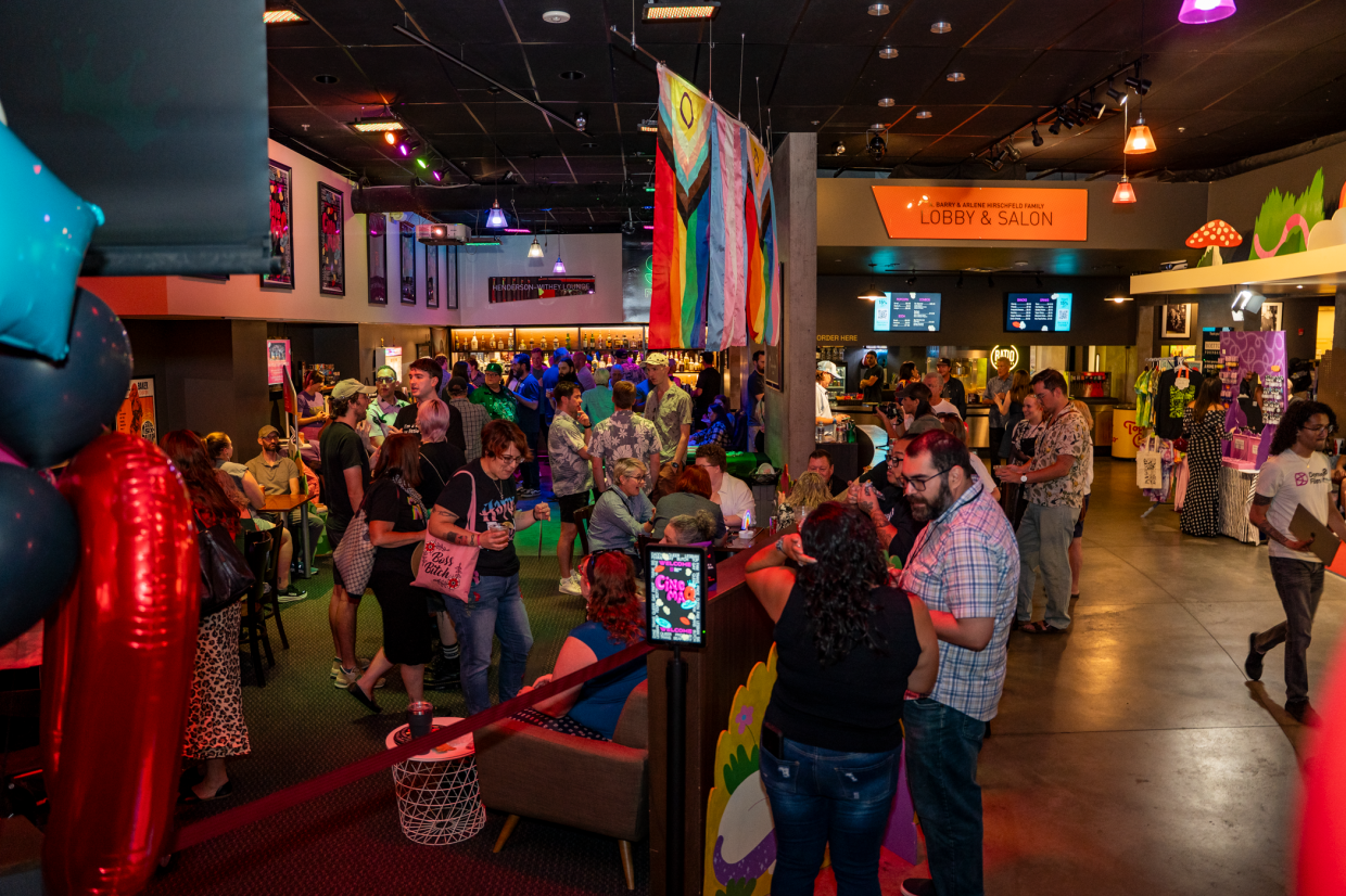 gathering at film party