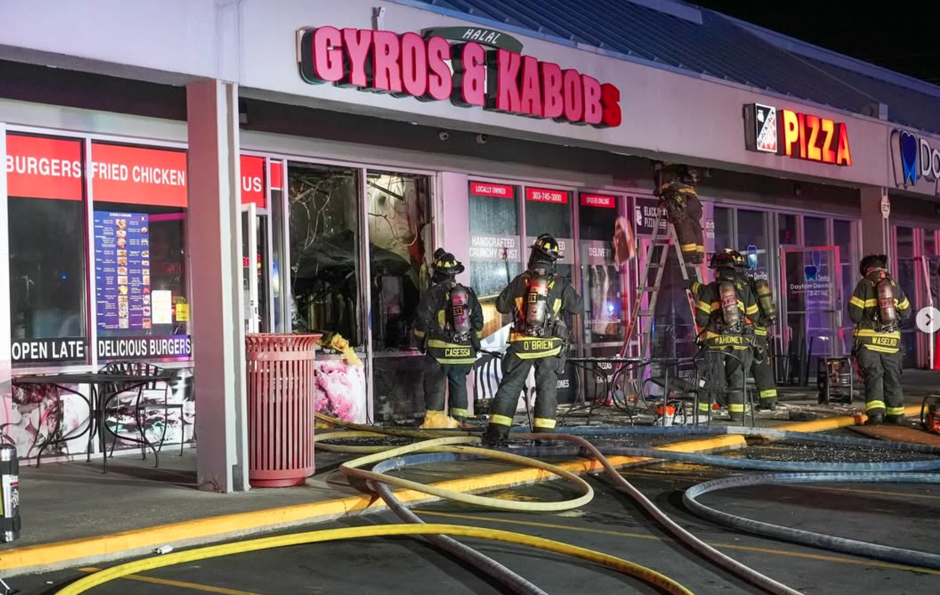 firefighters on a scene