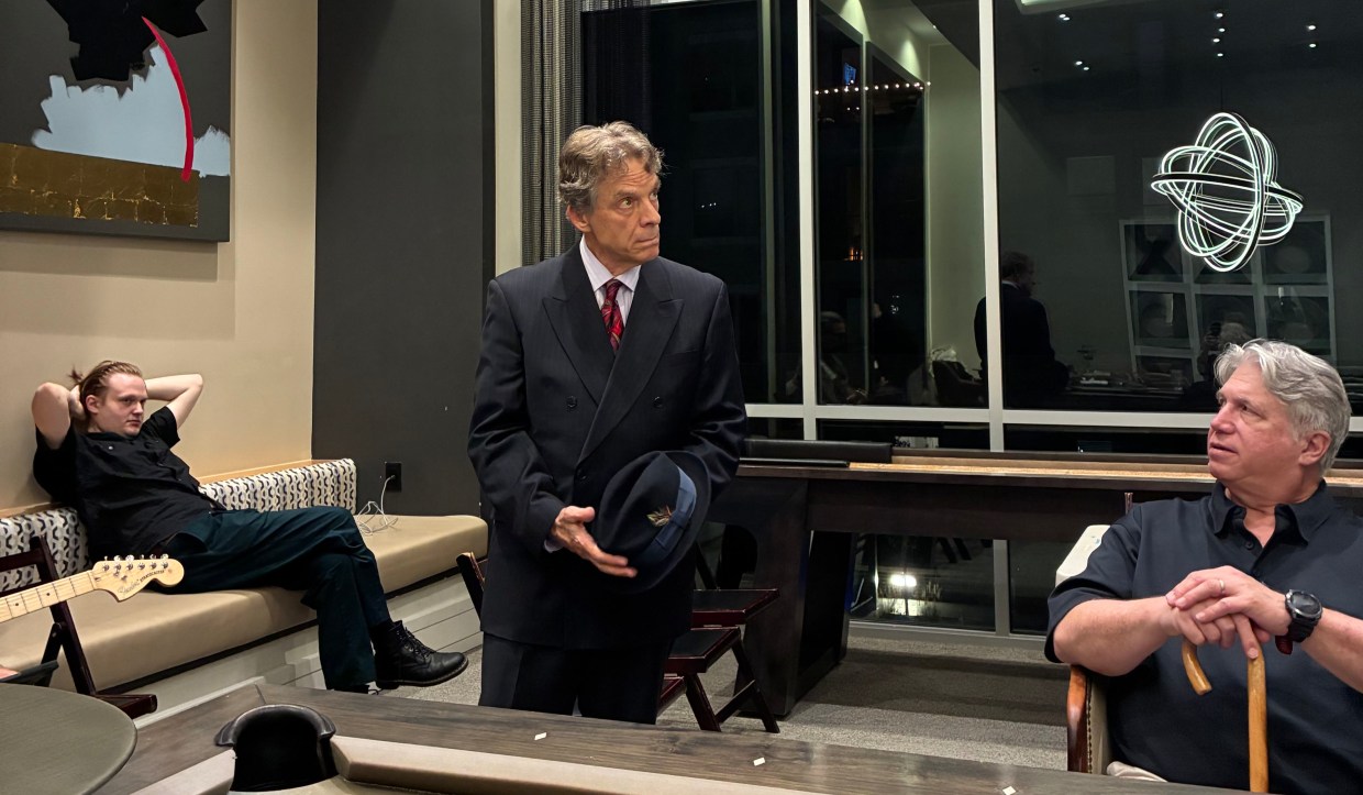 People rehearse a play.