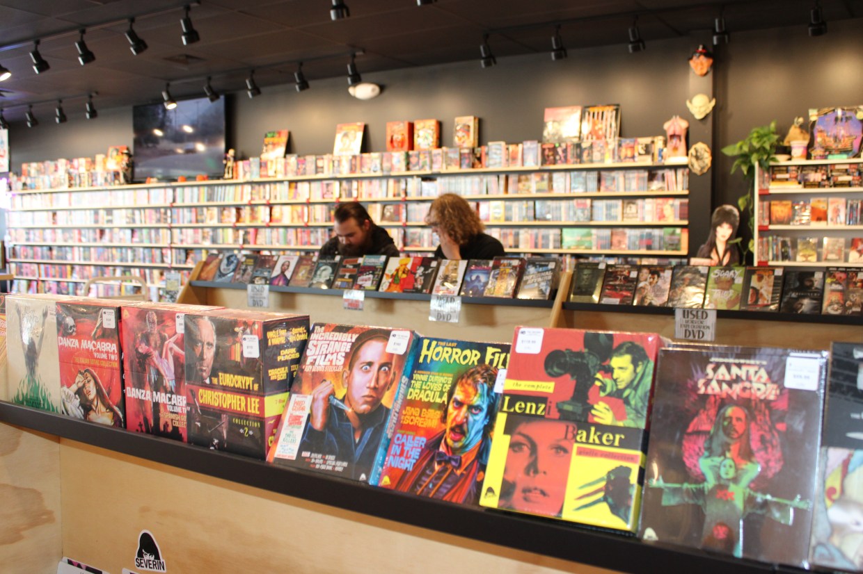 Shelves of physical media
