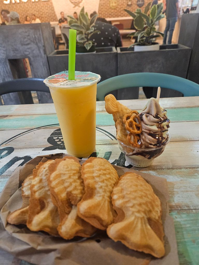 fried fish waffles on a table