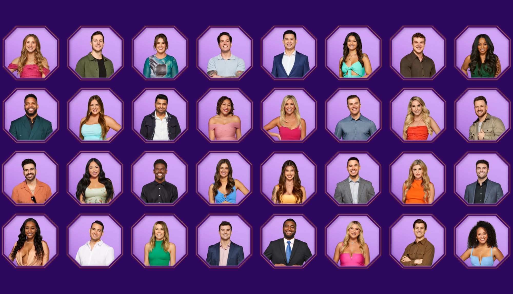 The headshots of 32 contestants from the Denver-based season of Love is Blind.
