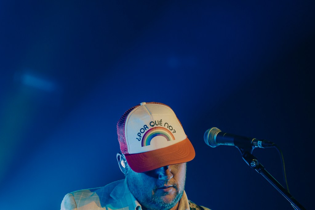 Modest Mouse performing on stage at Mission Ballroom in Denver, Colorado.