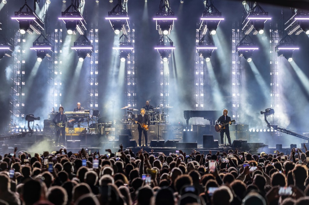 Paul McCartney performing live at Coors Field in Denver, Colorado, on Saturday, October 11, 2025.