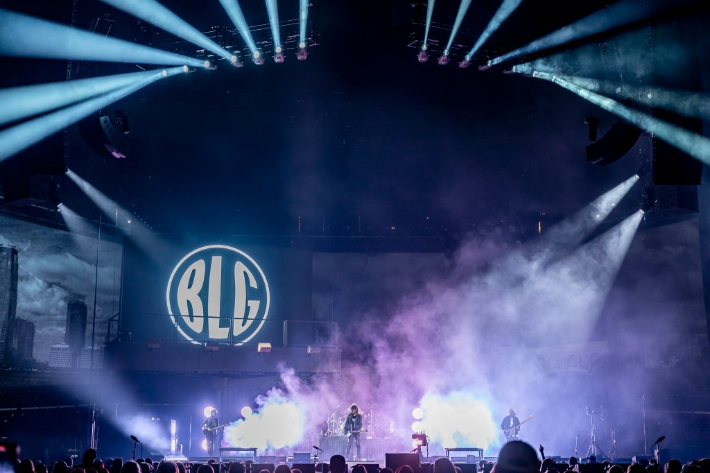 Boys Like Girls on stage at Ball Arena, opening for the Jonas Brothers.