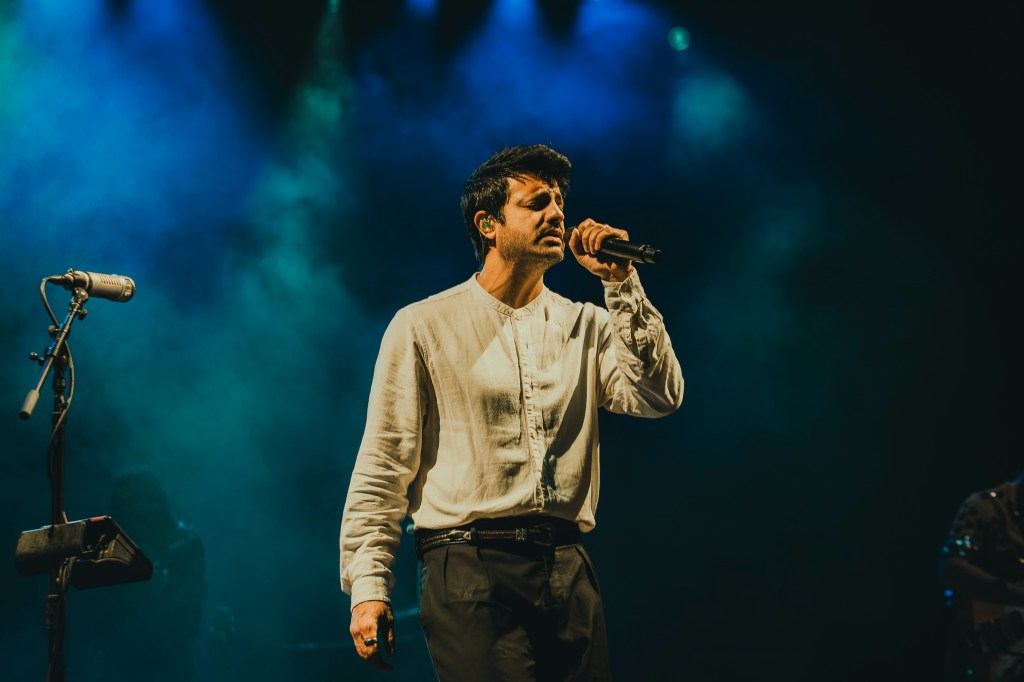 Young The Giant on stage at Red Rocks in Morrison, Colorado for their In The Open Tour.