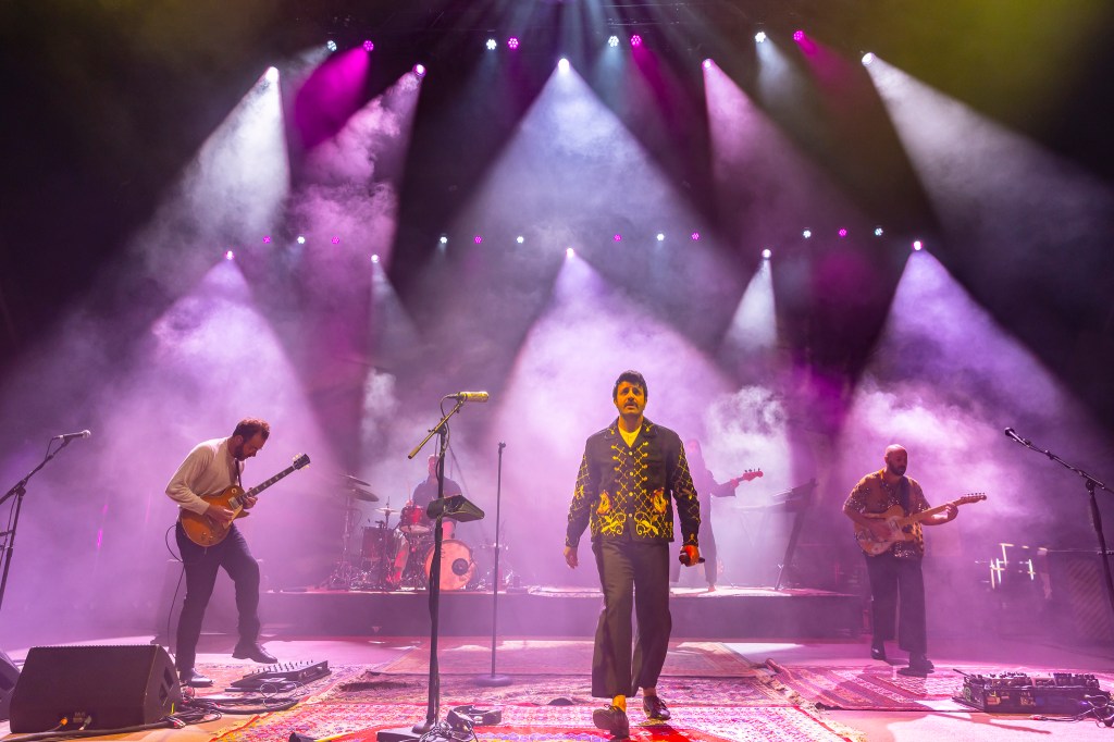 Young The Giant on stage at Red Rocks in Morrison, Colorado for their In The Open Tour.