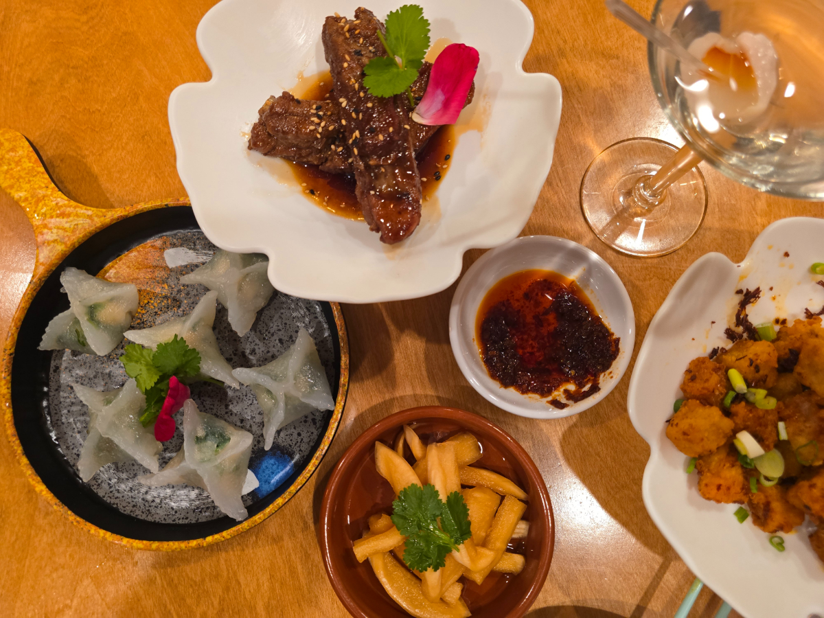 various dishes on a table