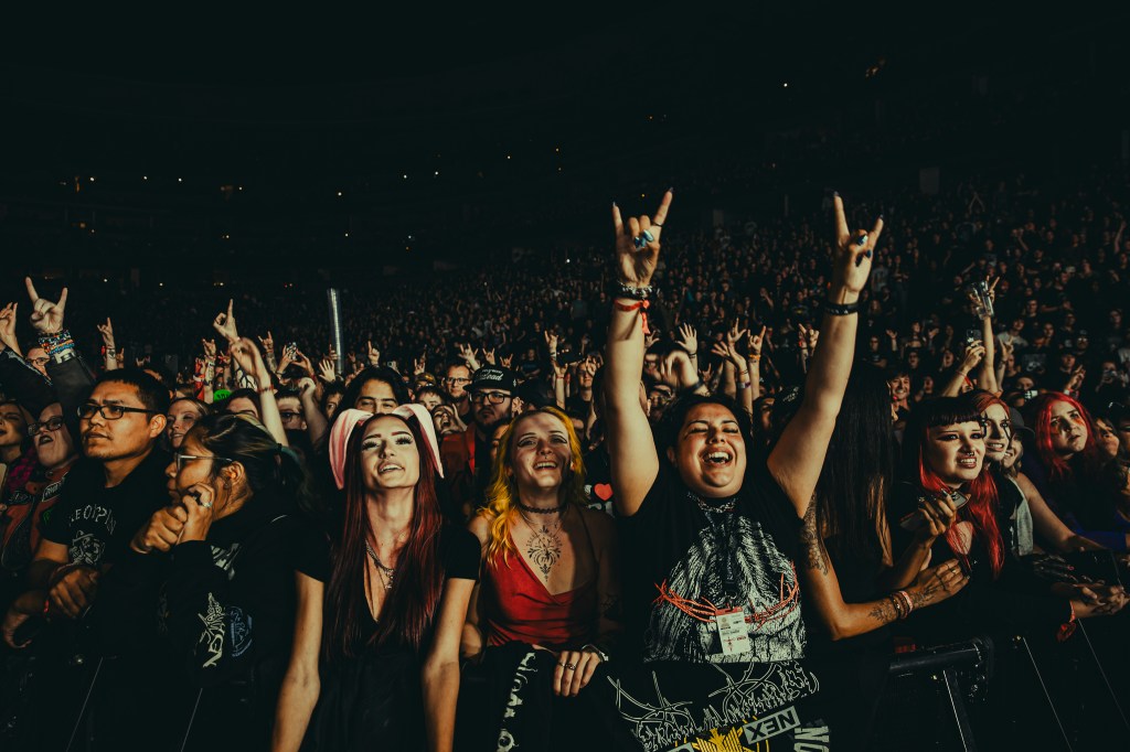 The crowd for Bring Me The Horizon at Ball Arena in Denver, Colorado.