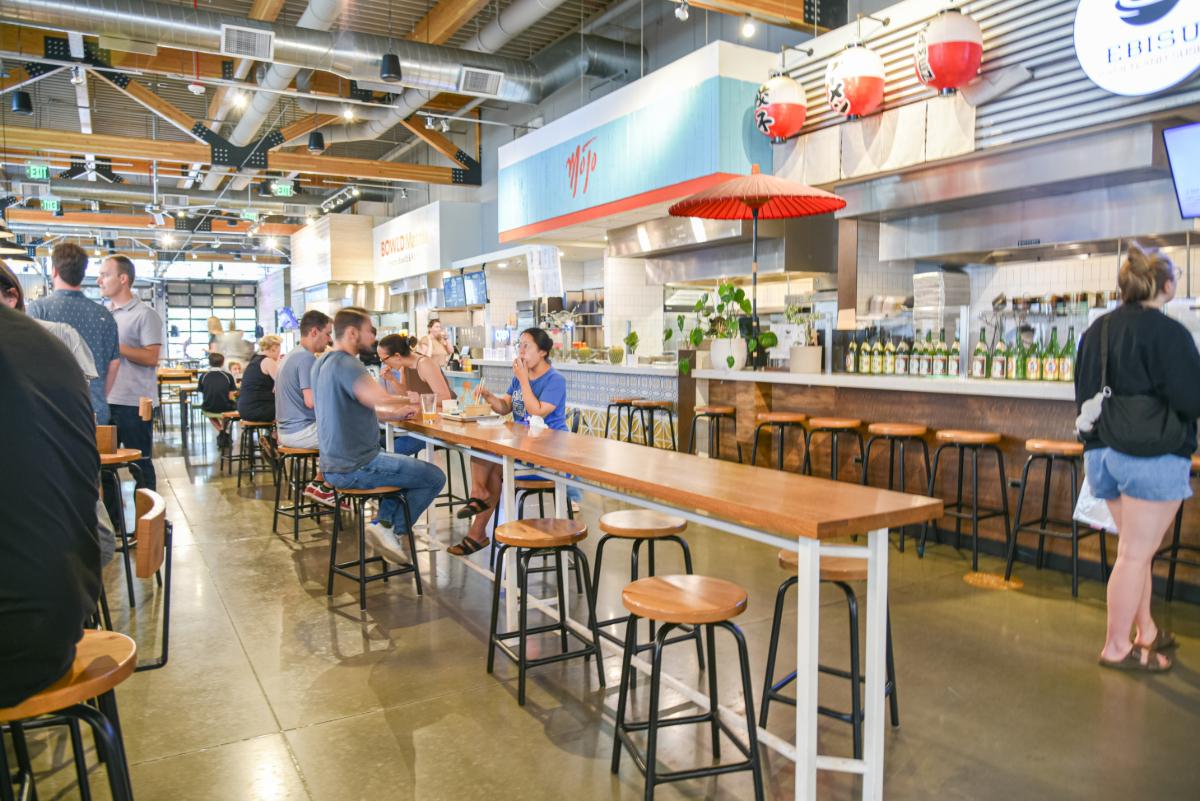 inside of a food hall