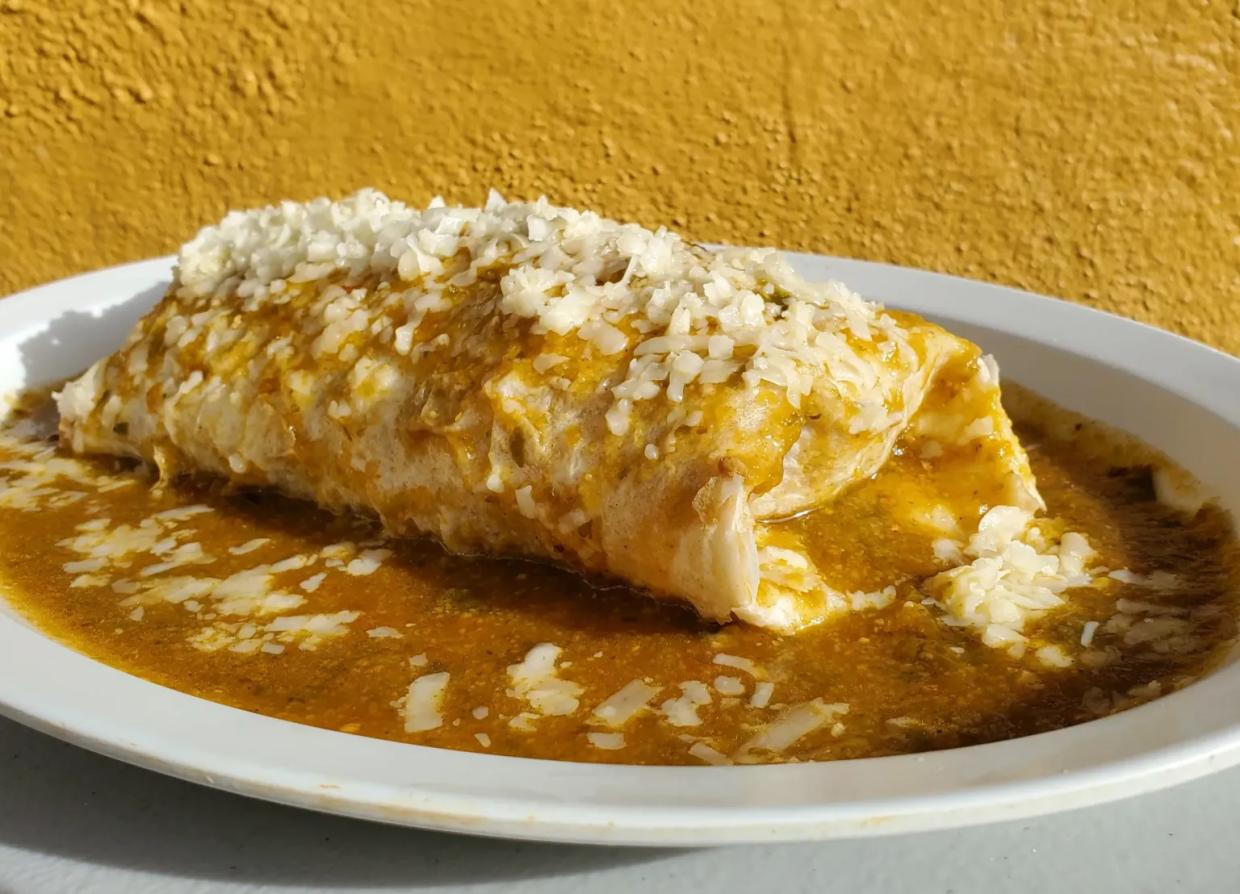 burrito smothered with green chile.