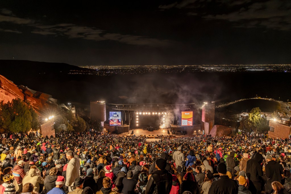 A photo showing the crowd at Red Rocks before Denzel Curry hit the stage.