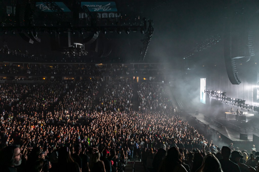 Justice performing live at Ball Arena in Denver, Colorado on Saturday, November 1, 2025.