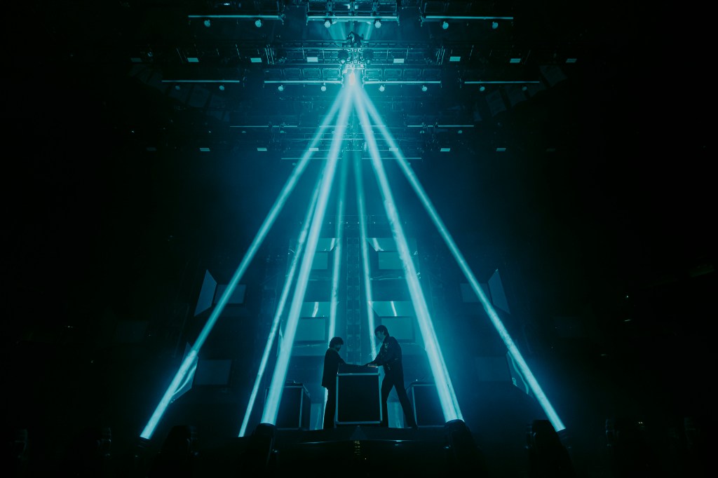 Justice performing live at Ball Arena in Denver, Colorado on Saturday, November 1, 2025.
