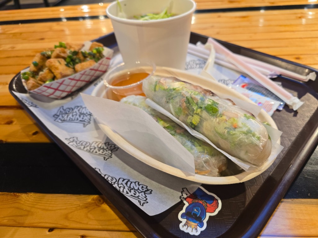 spring roll on a tray