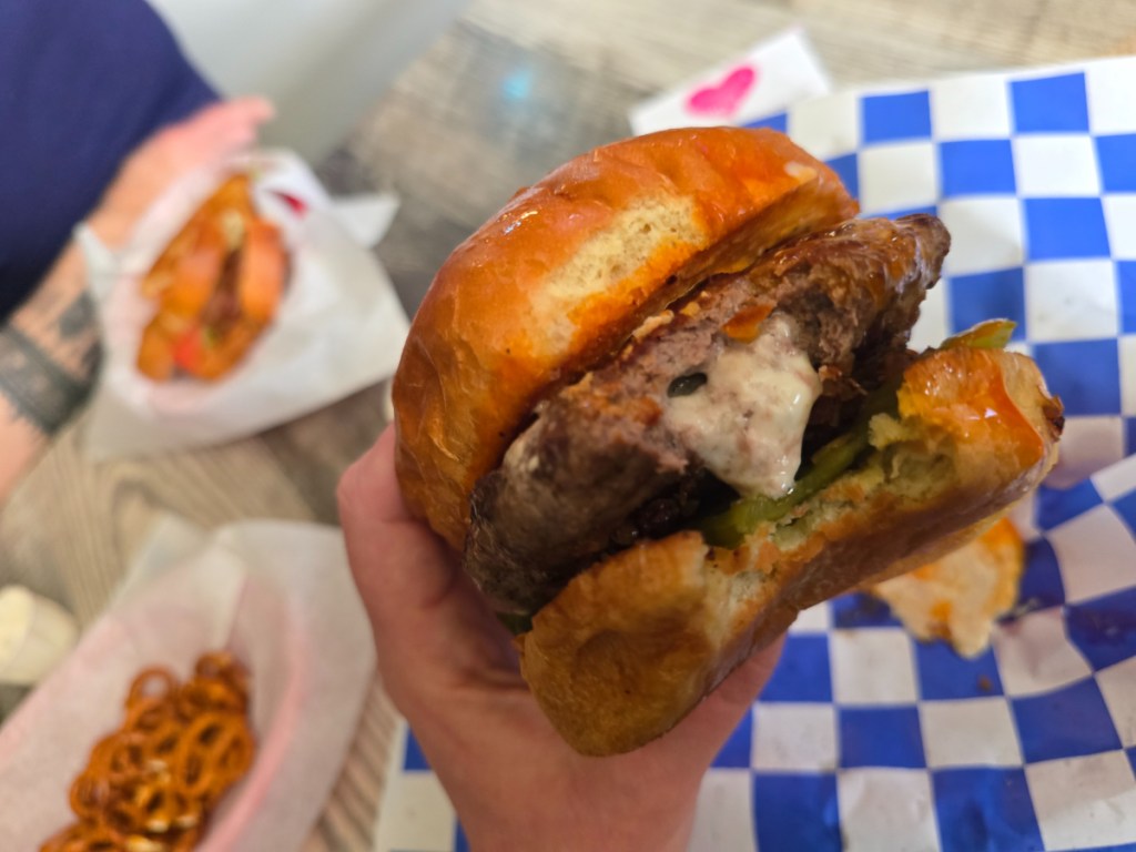 blue cheese-stuffed burger