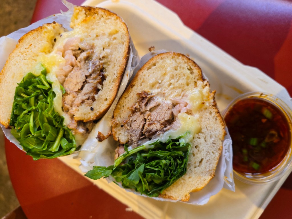 sandwich in a to-go box