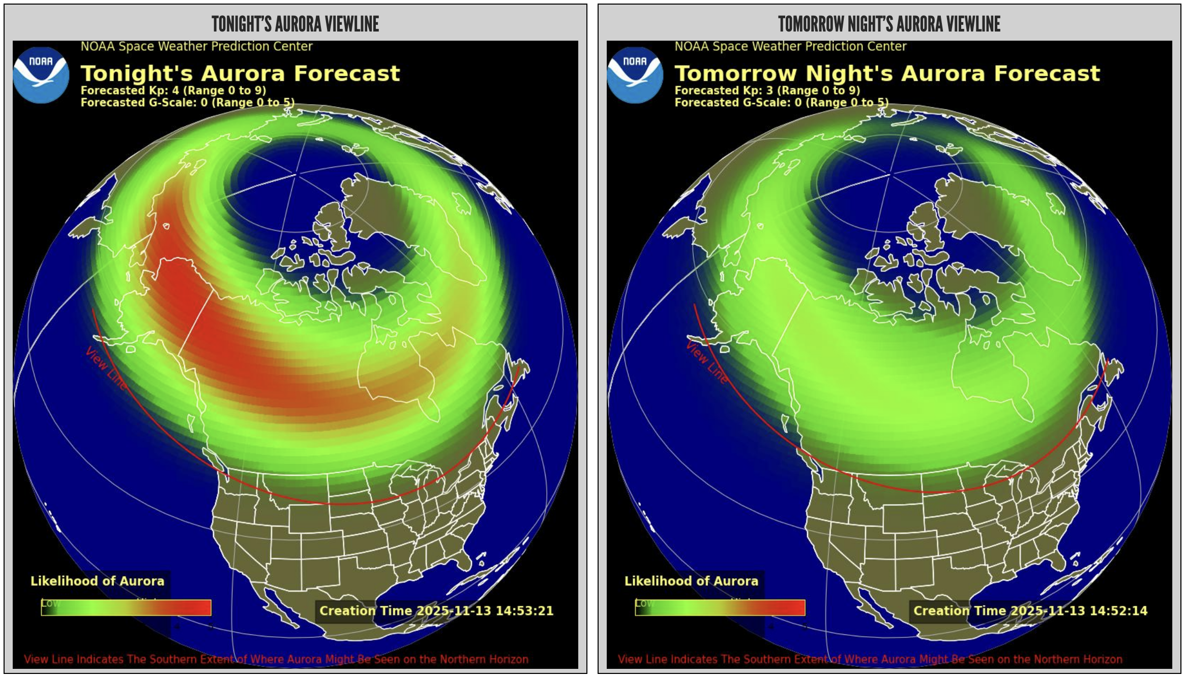 NOAA northern lights tracker