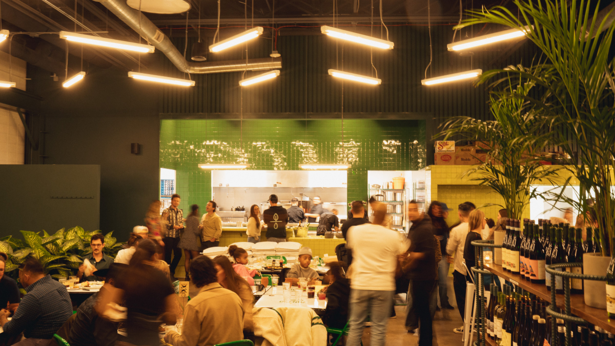 people inside a restaurant dining room