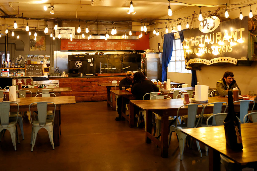 tables in a barbecue restaurant
