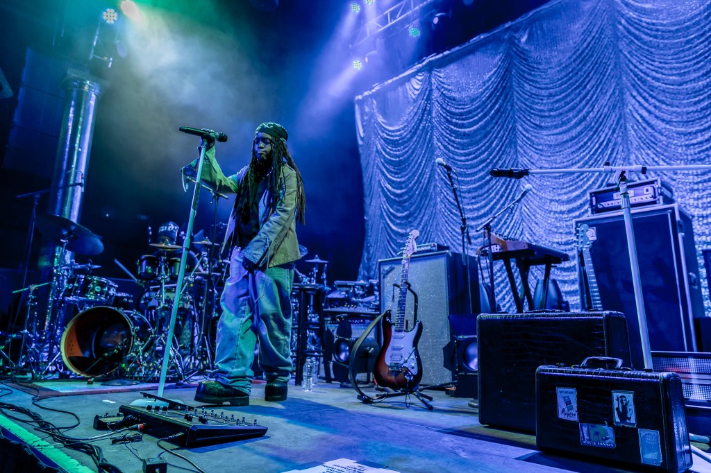 Ambré on stage at the Summit Music Hall in Denver, Colorado.