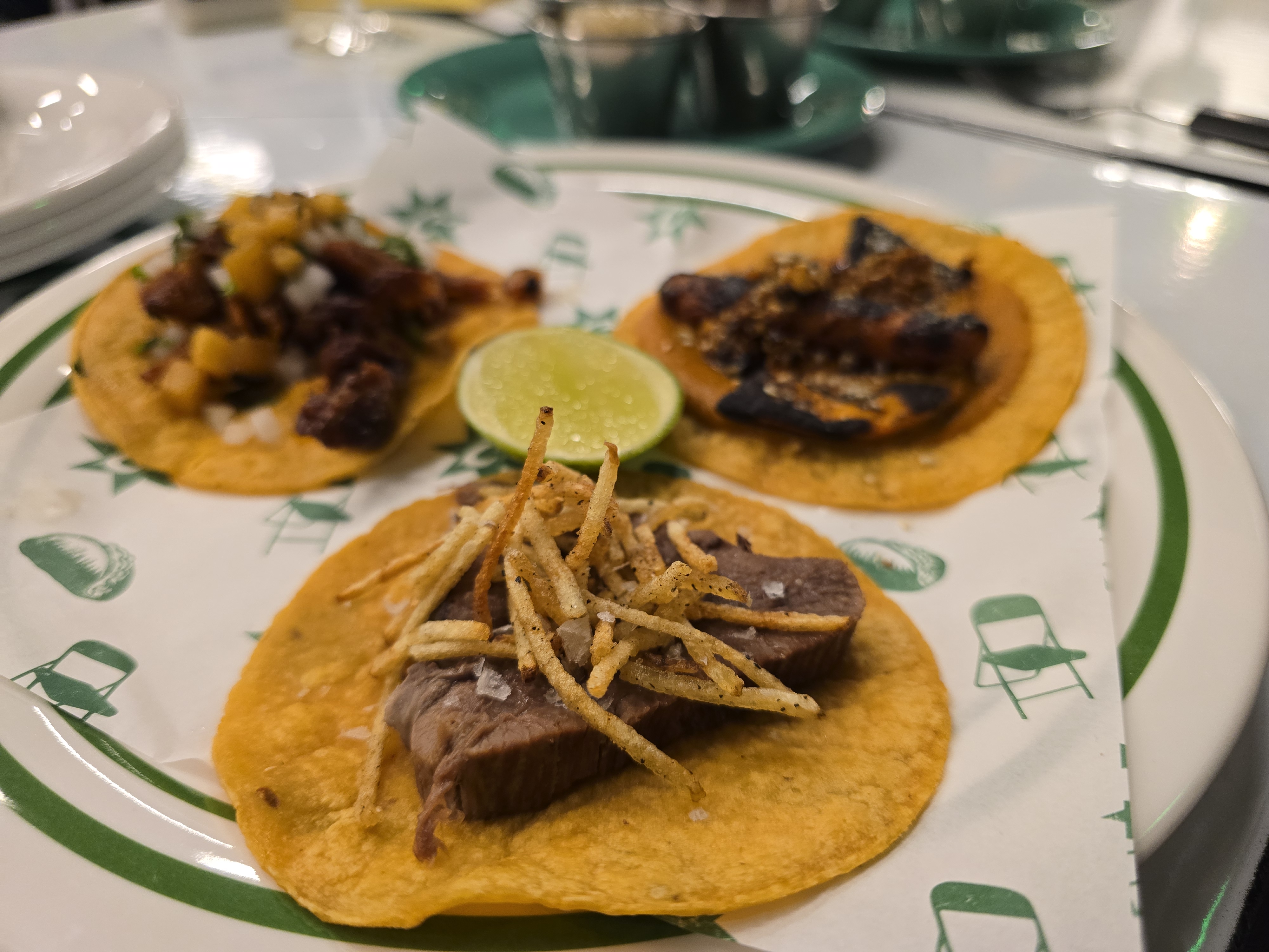 three tacos on a plate