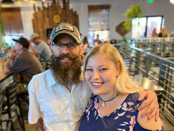 man and woman posing