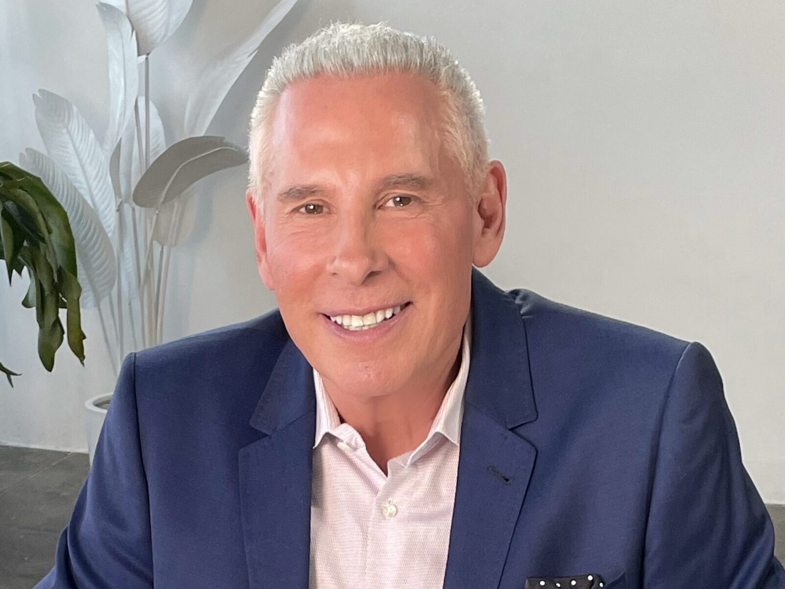 man in blue suit