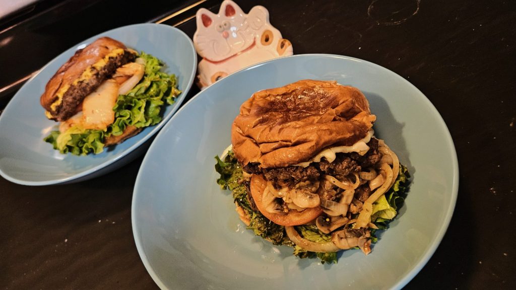 Kimchi and Mushroom Chz Burgers from Big Sky Burger