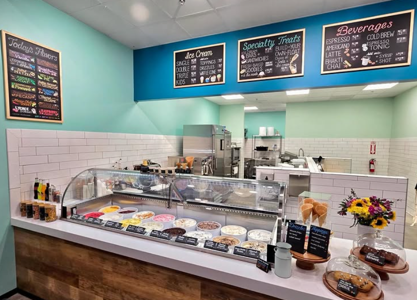 interior of an ice cream shop