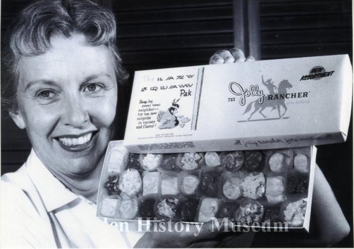 woman with candy box