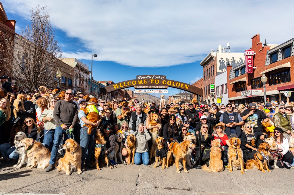 People gather in Downtown Golden, Colorado, for the annual Golden's in Golden.