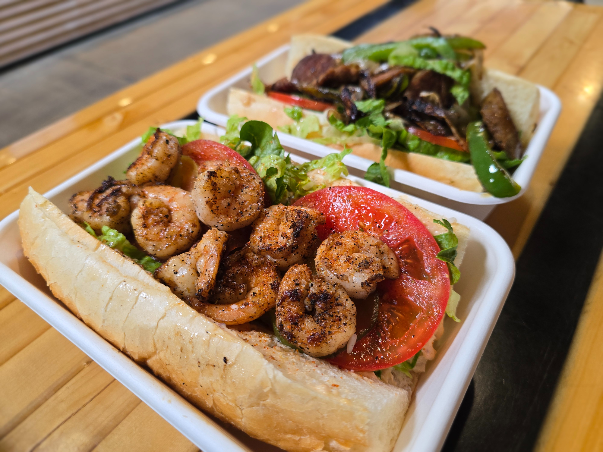 two po'boy sandwiches