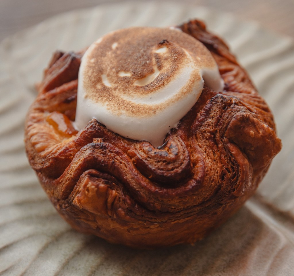 key lime kouign aman with house made marshmallow fluff