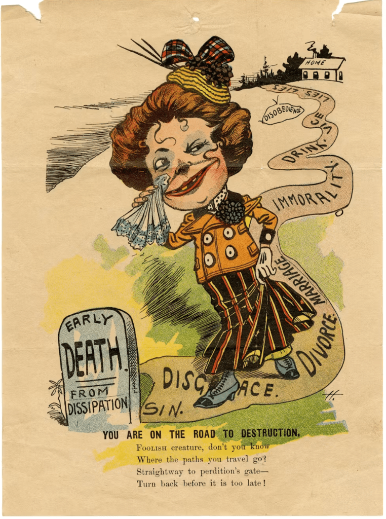 Vinegar valentine sheet titled "You are on the Road to Destruction."