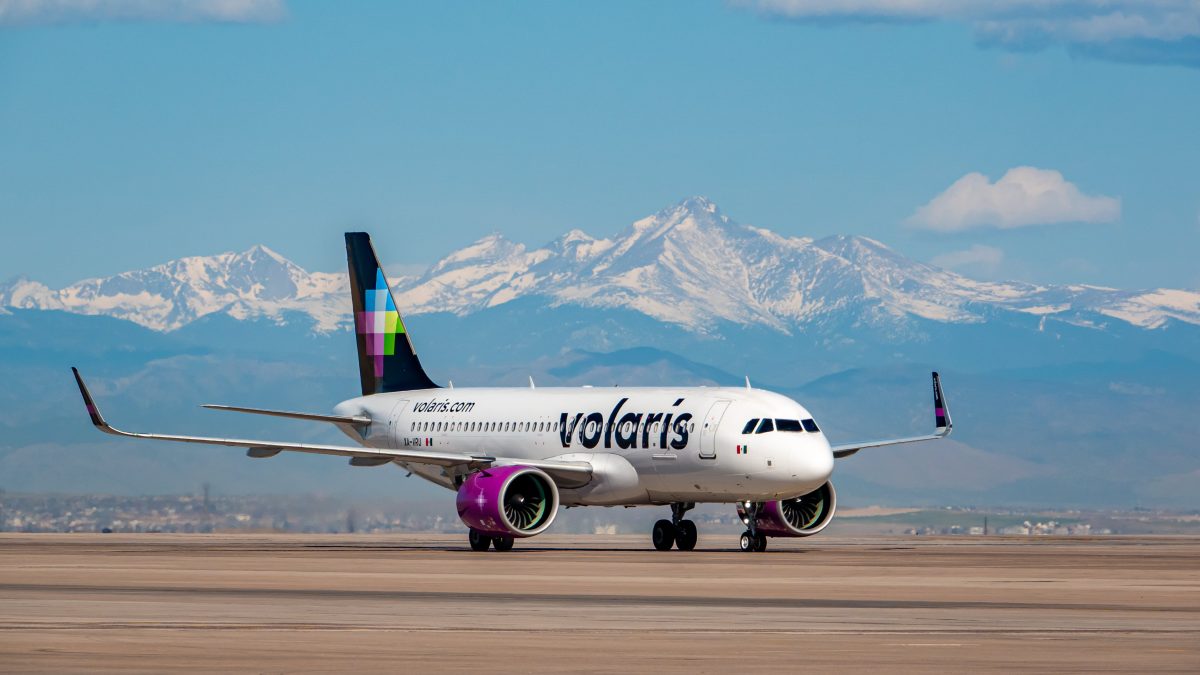 Volaris plane at Denver airport