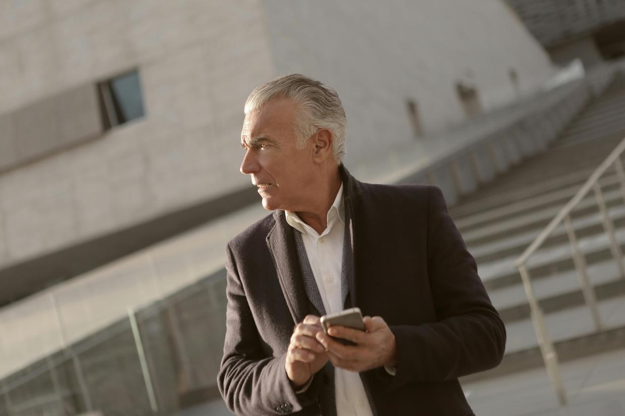 A man with a phone