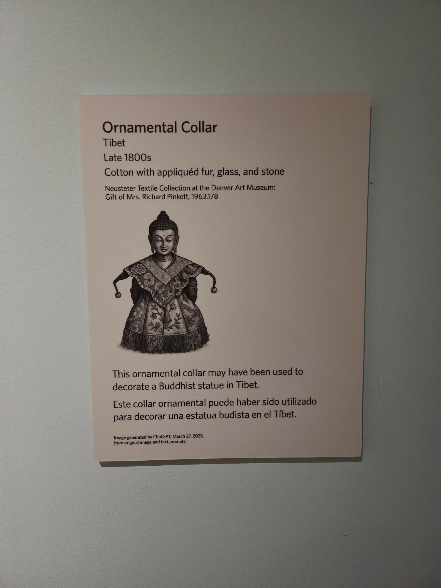 A label with an AI generated image