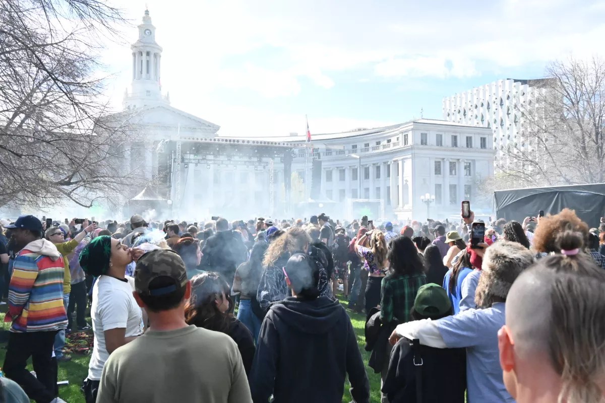 The crowd at the 2025 Mile High 420 Festival in Denver.