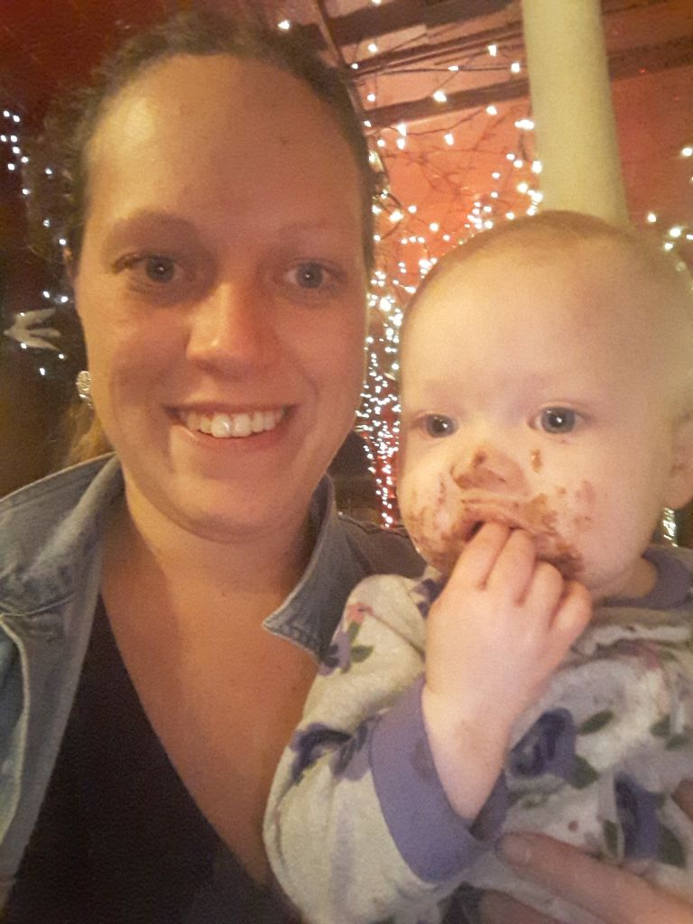 A woman and baby