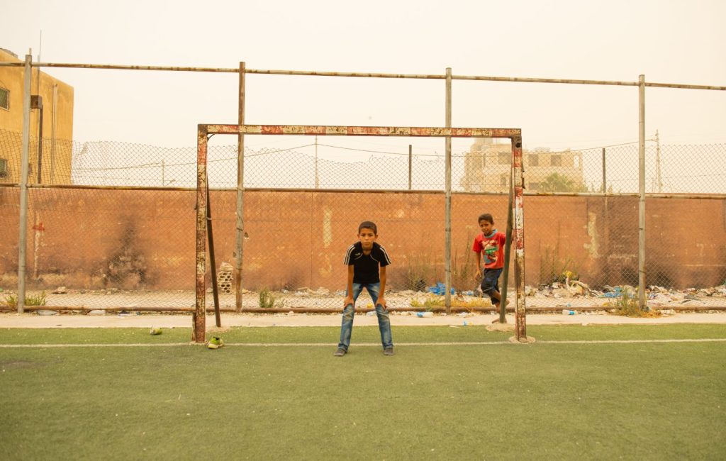 People play soccer