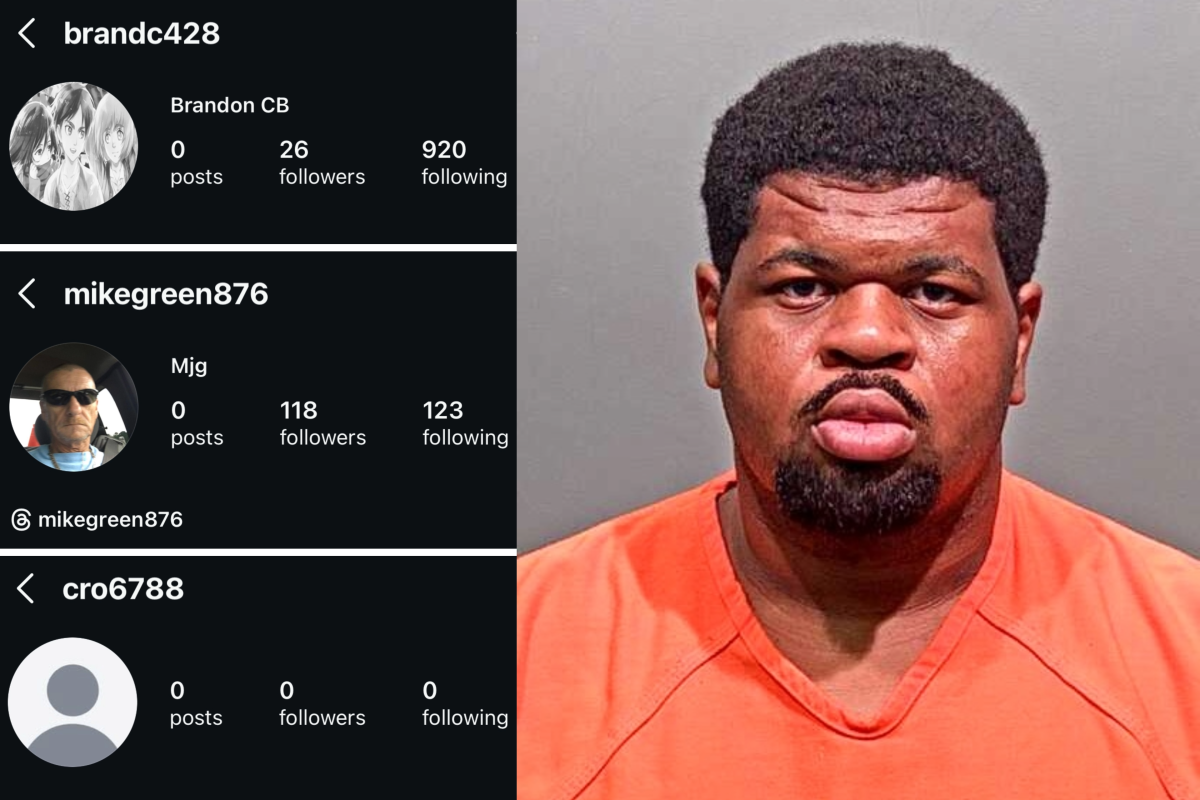 A mugshot of David Ajiri next to his alleged Instagram profile