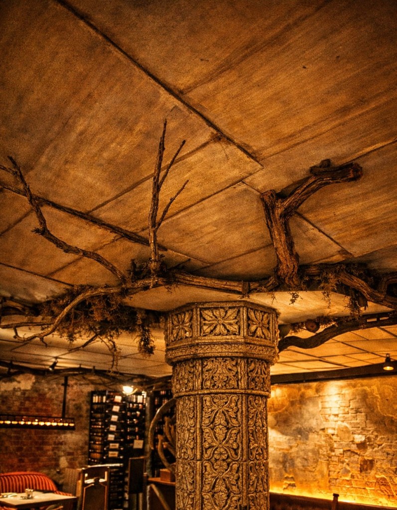 column with vines