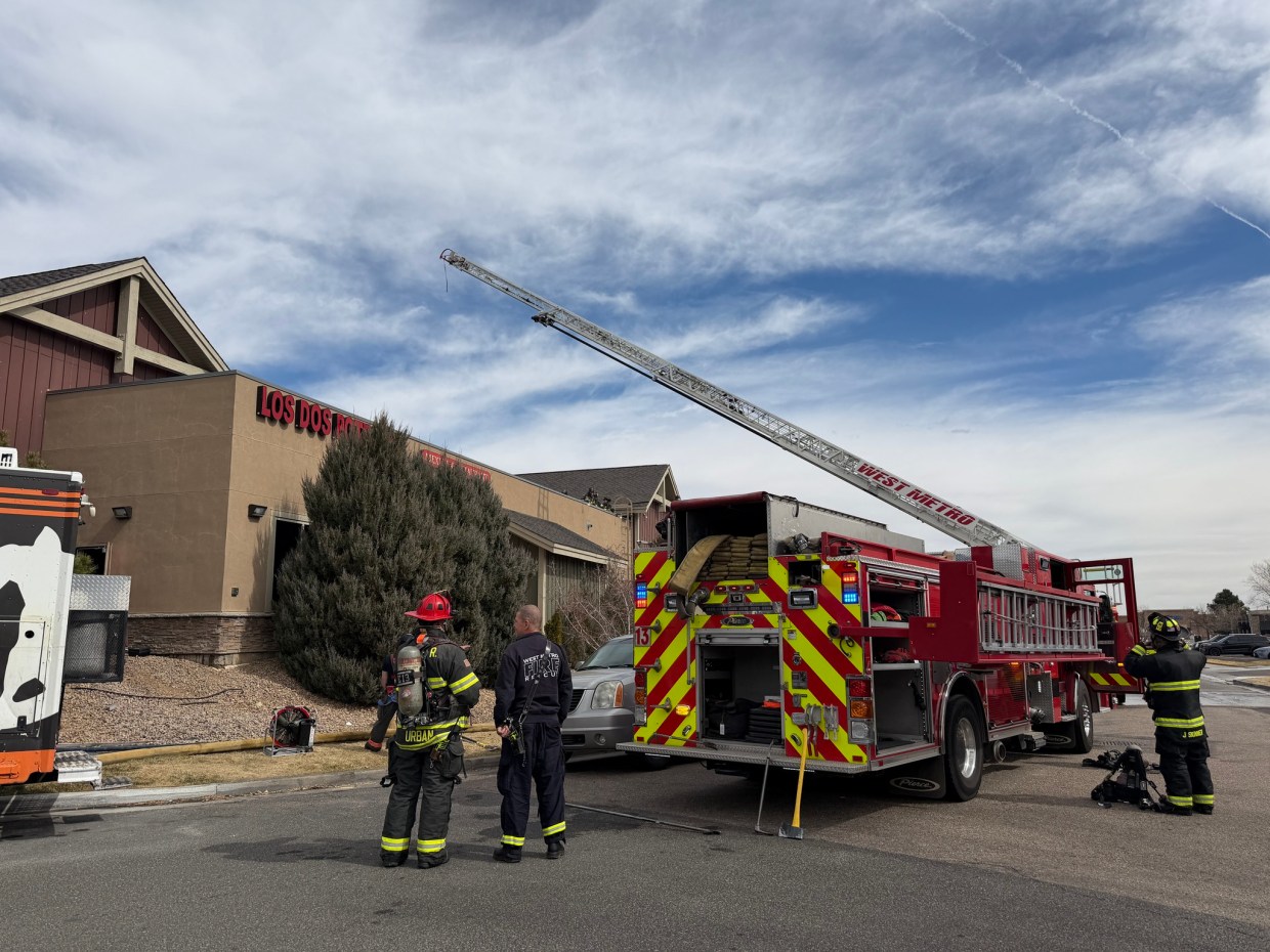 fire trucks in front of a restaurant