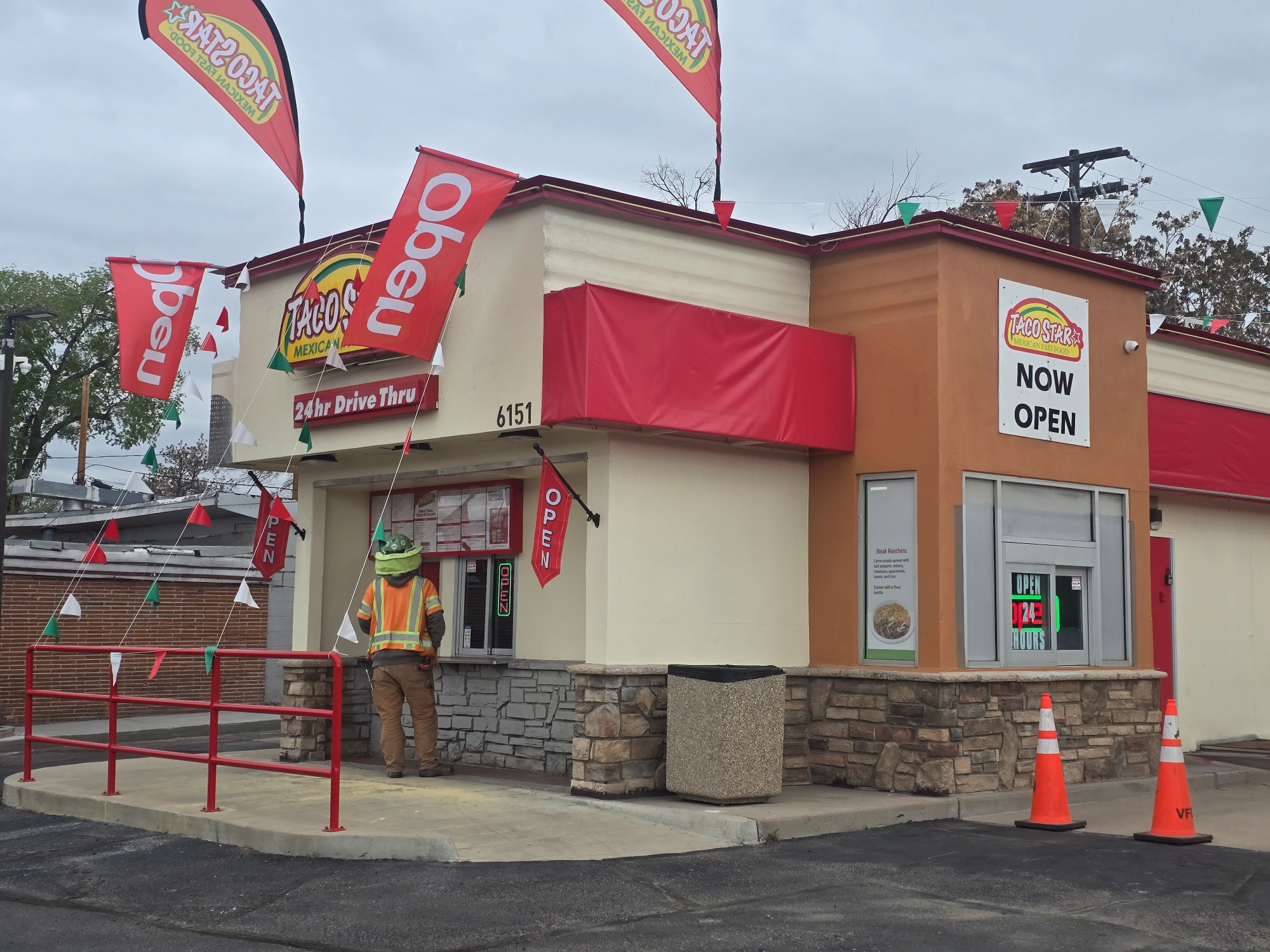 exterior of a Taco Star fast food drive thru