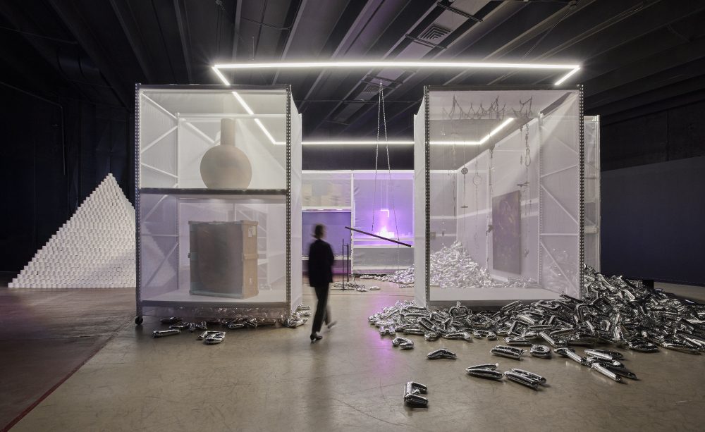 A large-scale abstract art installation.