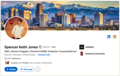 Denver Nuggets Player Posting Through the NBA Playoffs on LinkedIn
