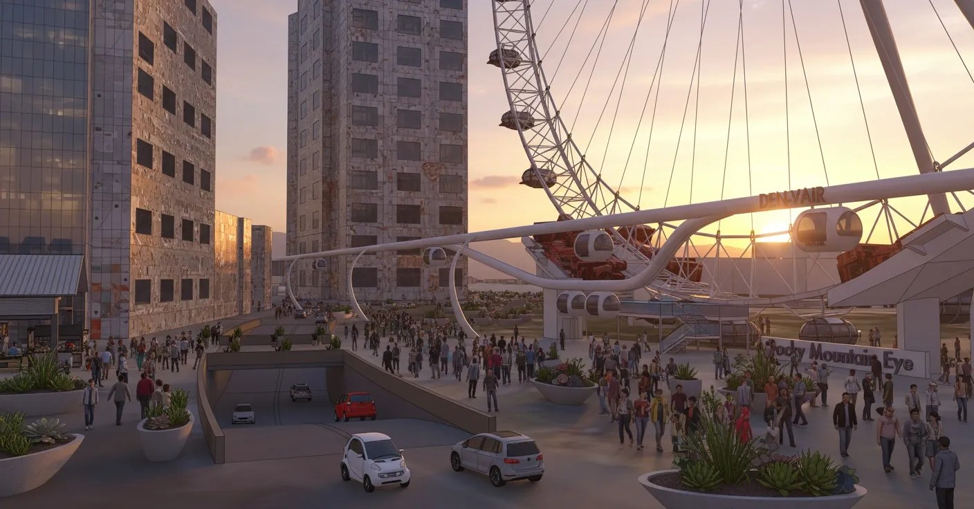 downtown denver with a proposed gondola